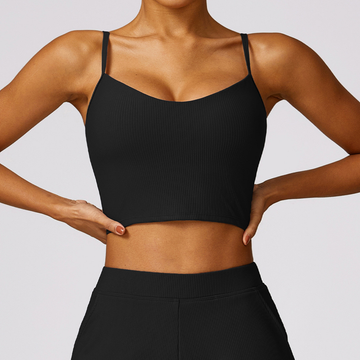 Premium Ribbed Elegant and Stylish Crop Top - Black