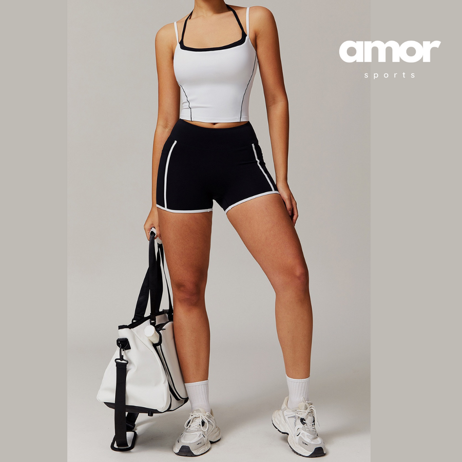 MAYA Stylish Short Set - White Black
