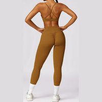 Stylish Back Premium Legging Set - Caramel