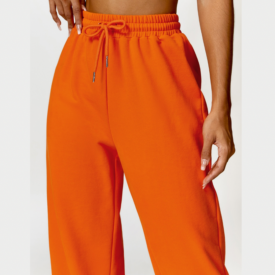 Backless Sexy Top Winter Pant Set - Orange