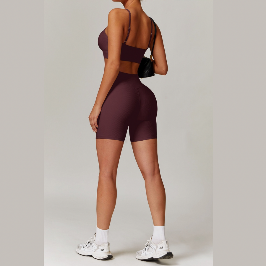 DALI Ribbed Premium Short Set - Burgundy