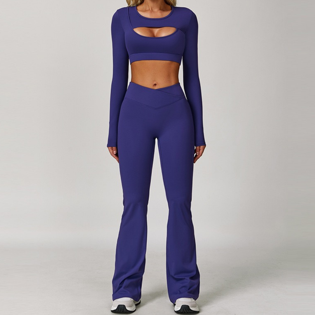 Cici Stylish Long Sleeve Legging Set - Blue