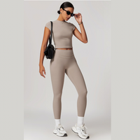 STELLA Short Sleeve Top Legging Set - Ice Latte