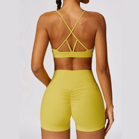 Stylish Back Premium Short Set - Lemon Yellow