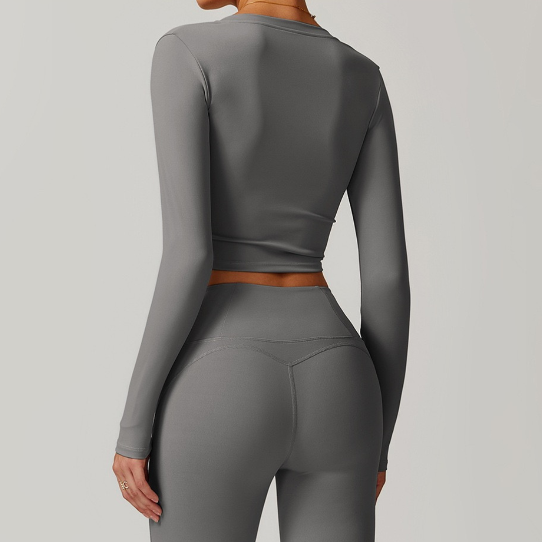 VERA Buttery Soft Long Sleeve Top - Grey