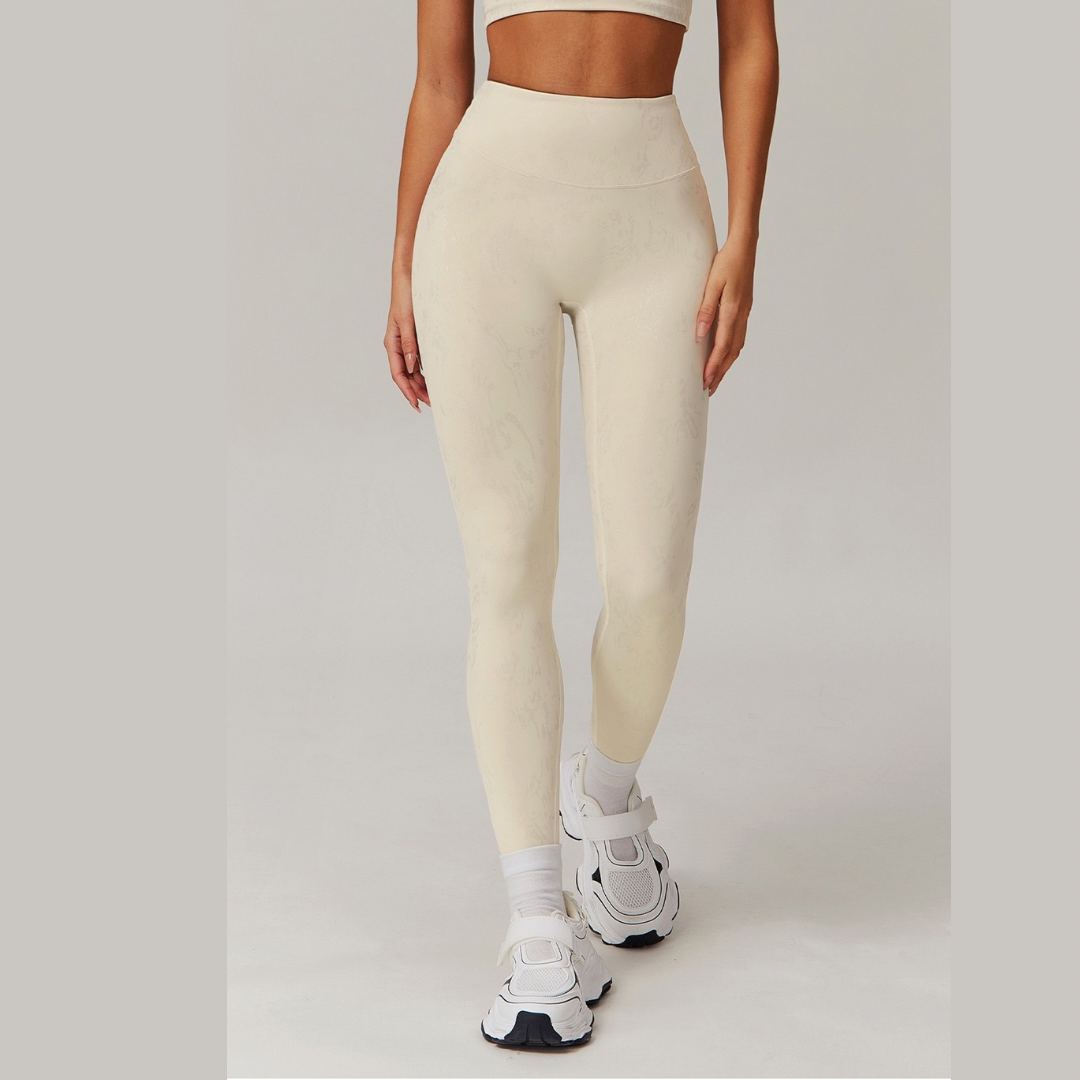 Elysian Glow Metallic Sculpt Legging - Apricot