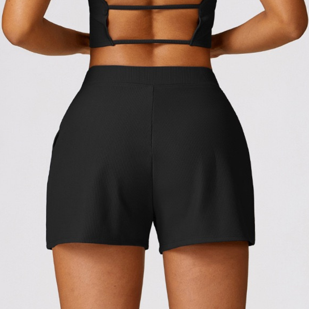 Ribbed Elegant and Stylish Short - Black