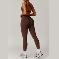 ATHENA Seamless Stylish Legging Set - Coffee