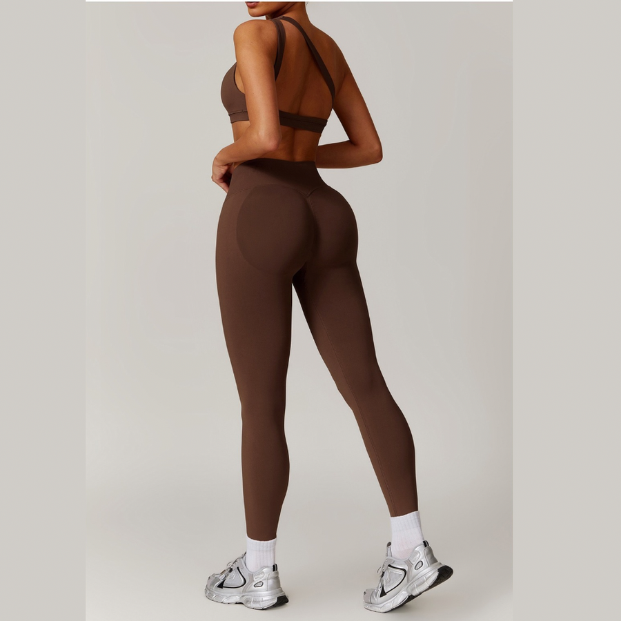 ATHENA Seamless Stylish Legging Set - Coffee