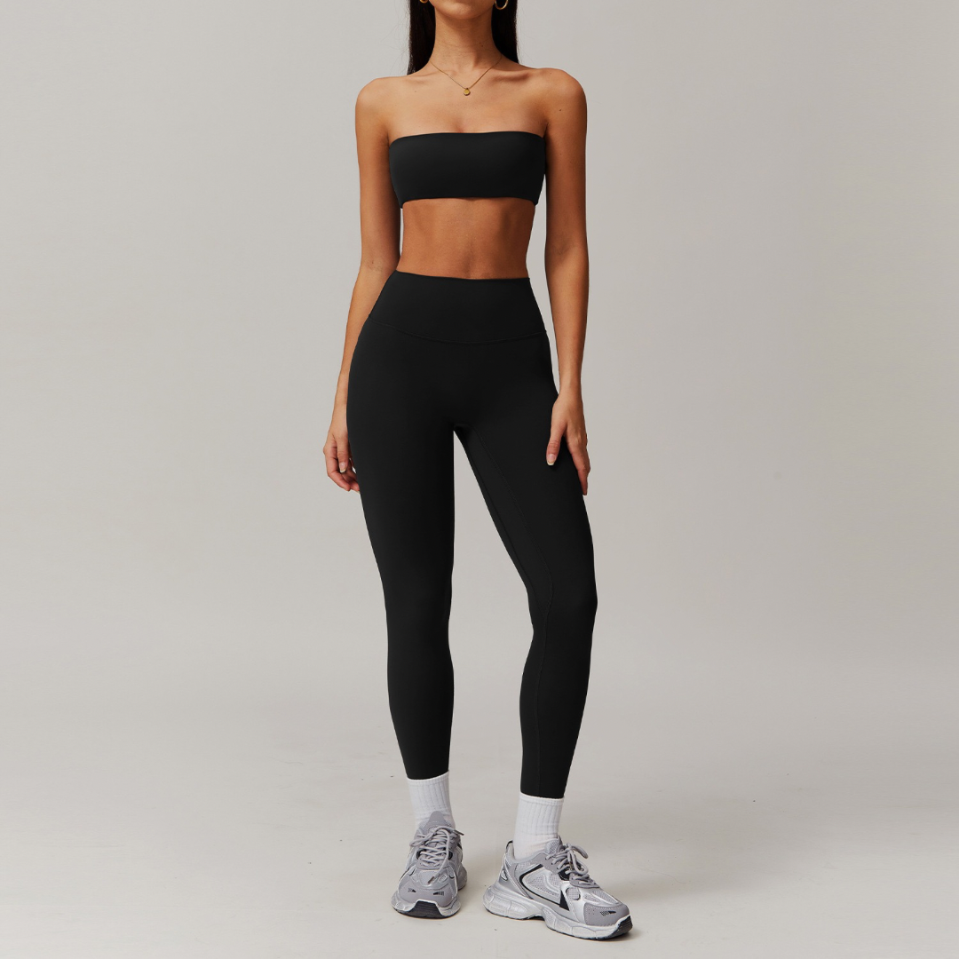SleekFlex Strapless Legging Set - Black