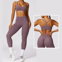 Σετ Skinny Legging Scrunch Μοναδικού Σχεδίου - Smoky Rose 