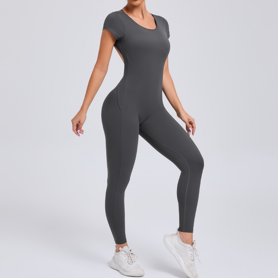 Sabrina Backless Stylish Jumpsuit - Coal Grey