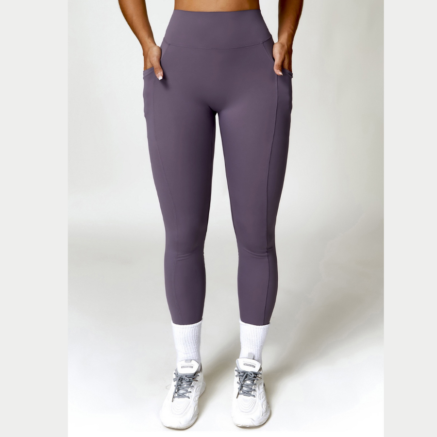 Premium V-Shape Scrunched Pocket Legging - Smoky Purple