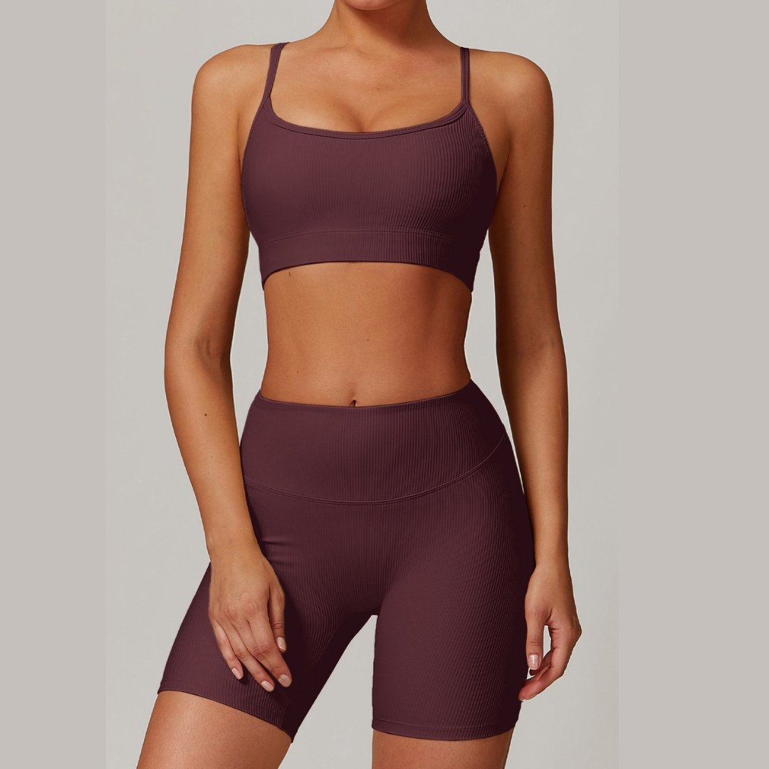 DALI Ribbed Premium Short Set - Burgundy
