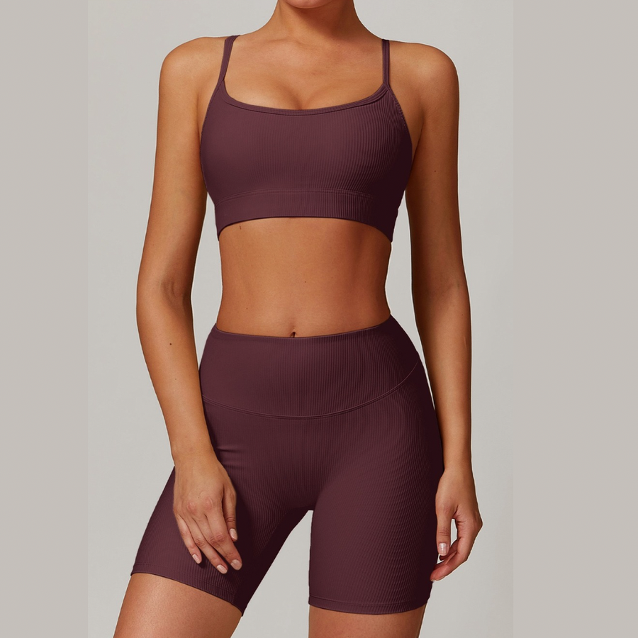 DALI Ribbed Premium Short Set - Burgundy