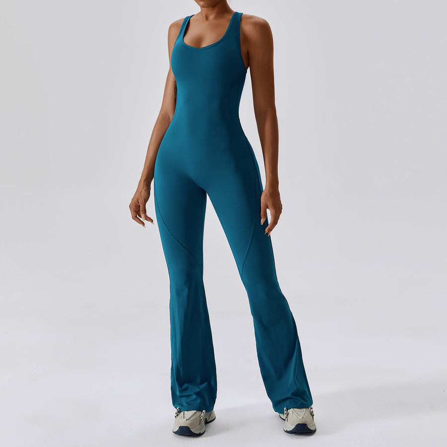 Timeless Bell Bottom Jumpsuit - Blue