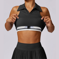 Strong Support Tennis Vest Top - Black