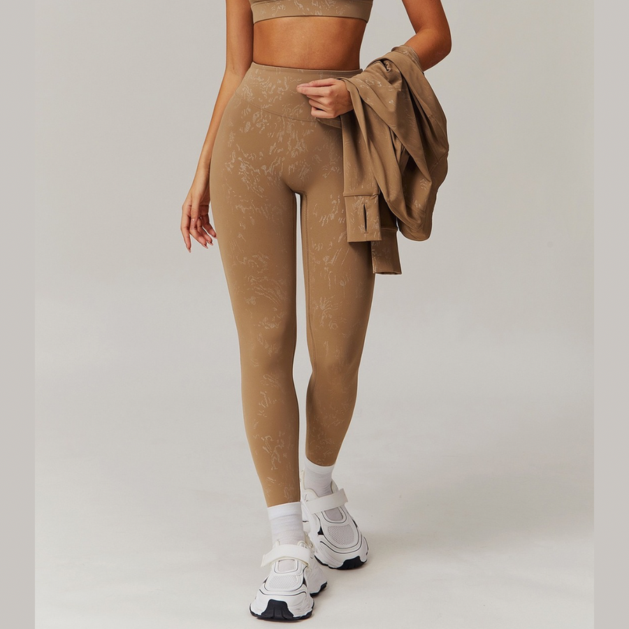 Elysian Glow Metallic Sculpt Legging - Brown