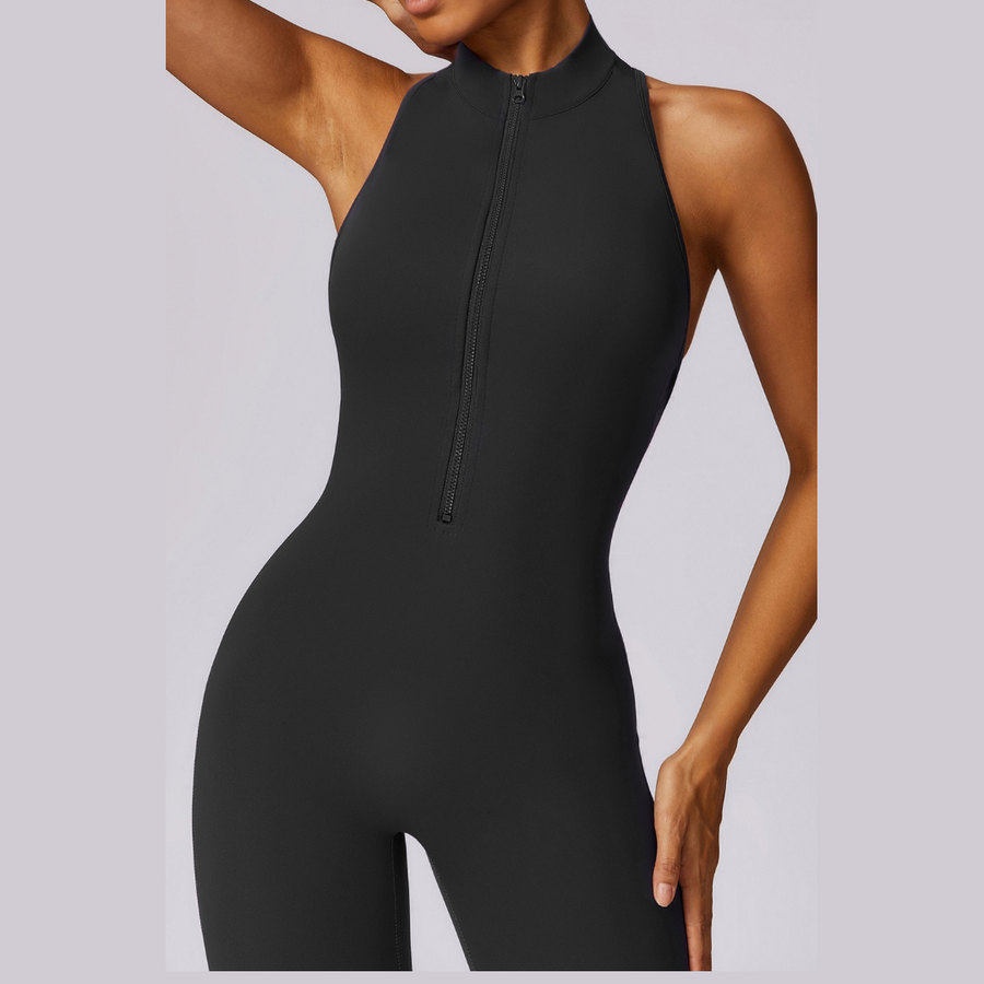 Scrunched Butt Lifting Jumpsuit - Black