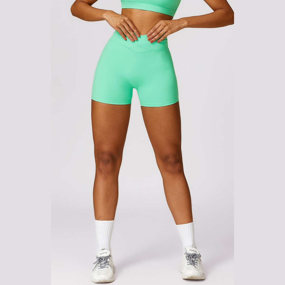 Stylish V-shape Wasit Design Short - Green