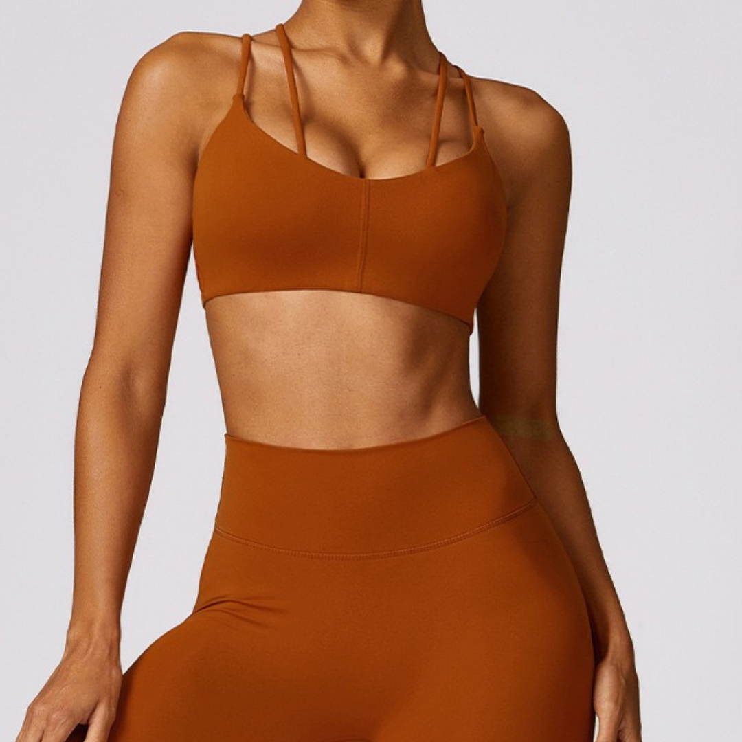 Unique Stylish Sexy Design Crop Top - Red Clay