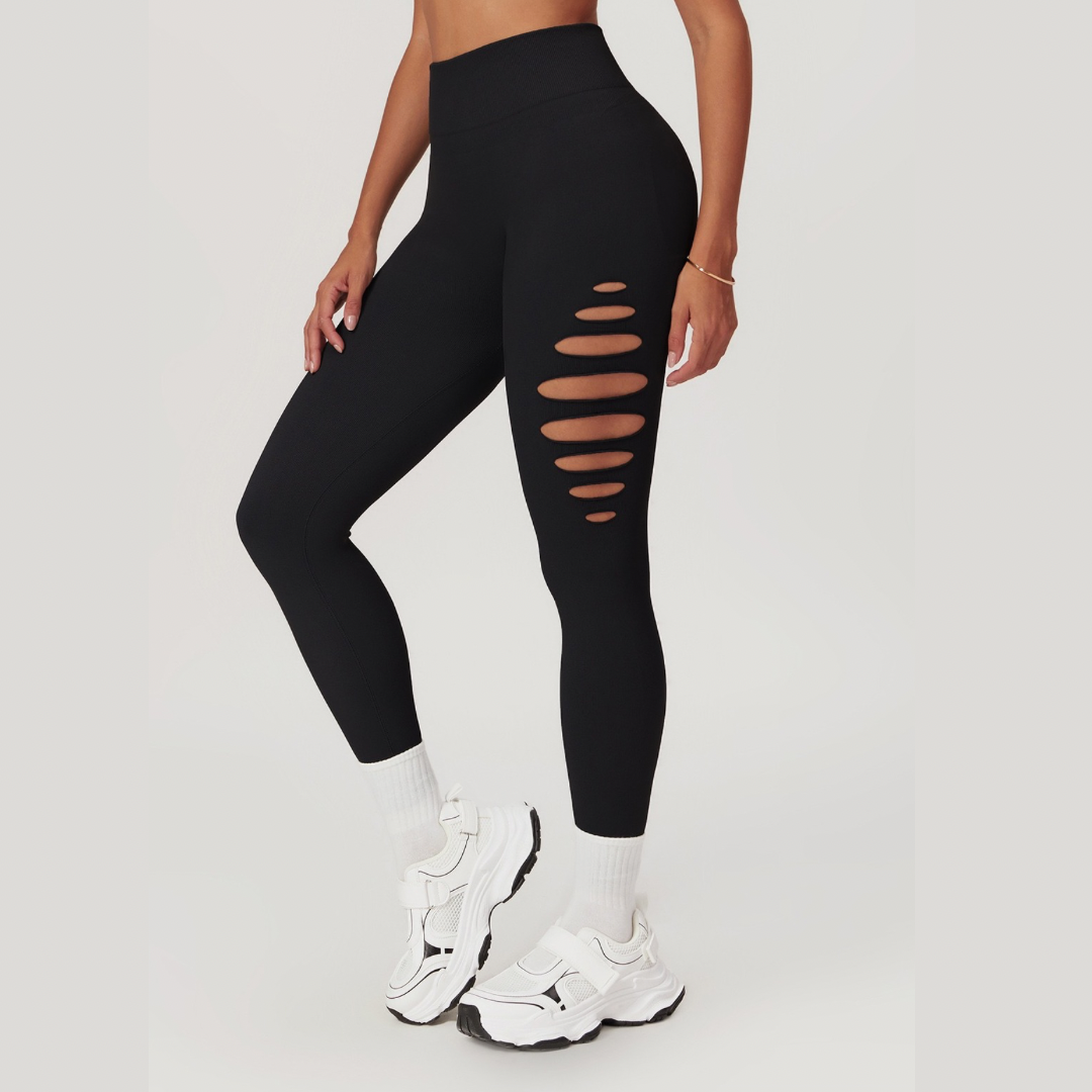 Unique Stylish Hollow Sexy Legging - Black