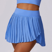 Cute Tennis Pleated Skirt - Blue