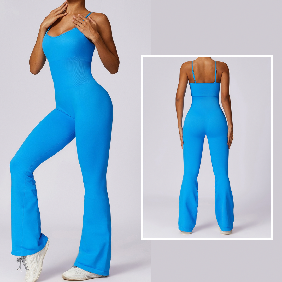 Seamless Premium Stylish Flared Jumpsuit - Electric Blue