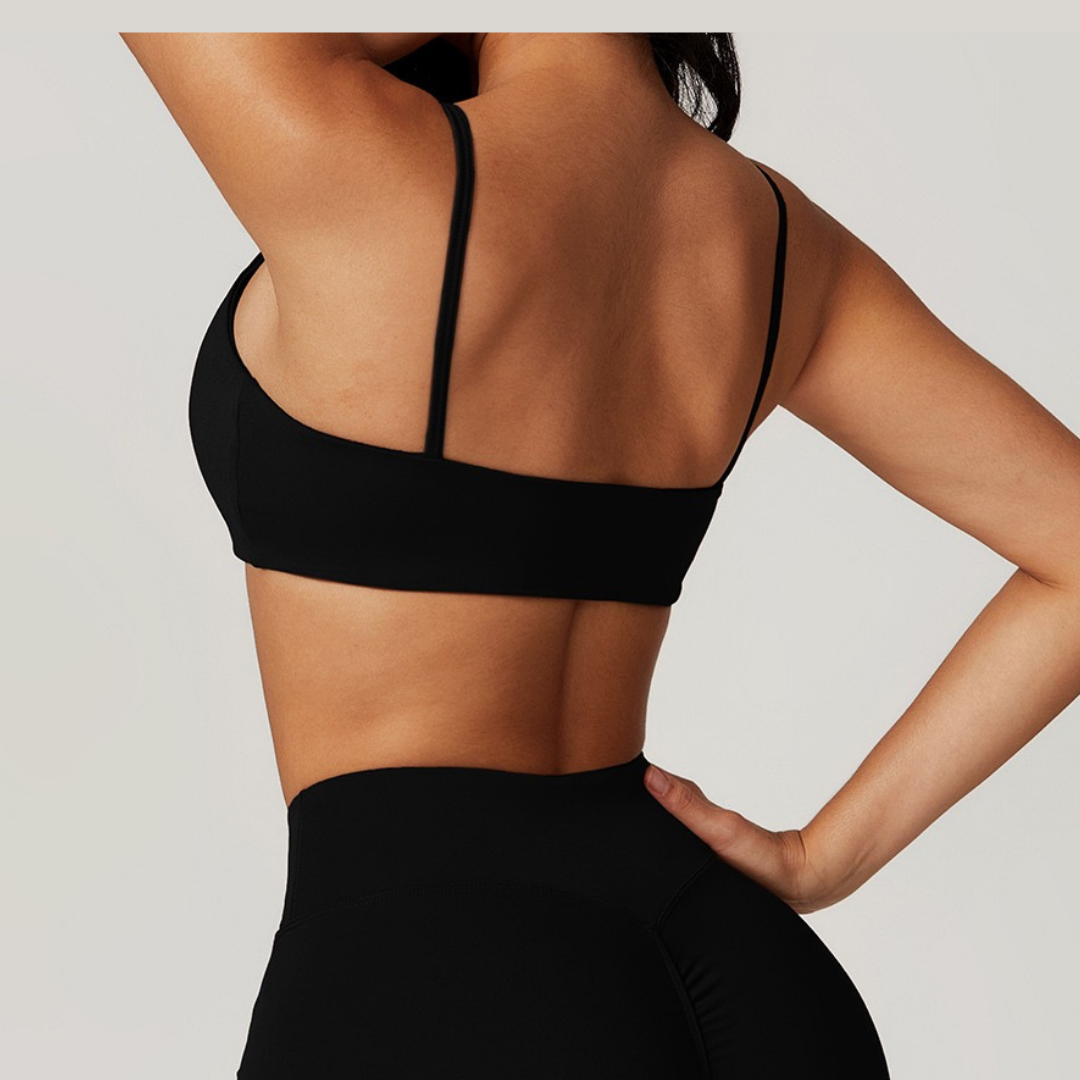 Sustainable Stylish Sports Bra Crop Top - Black