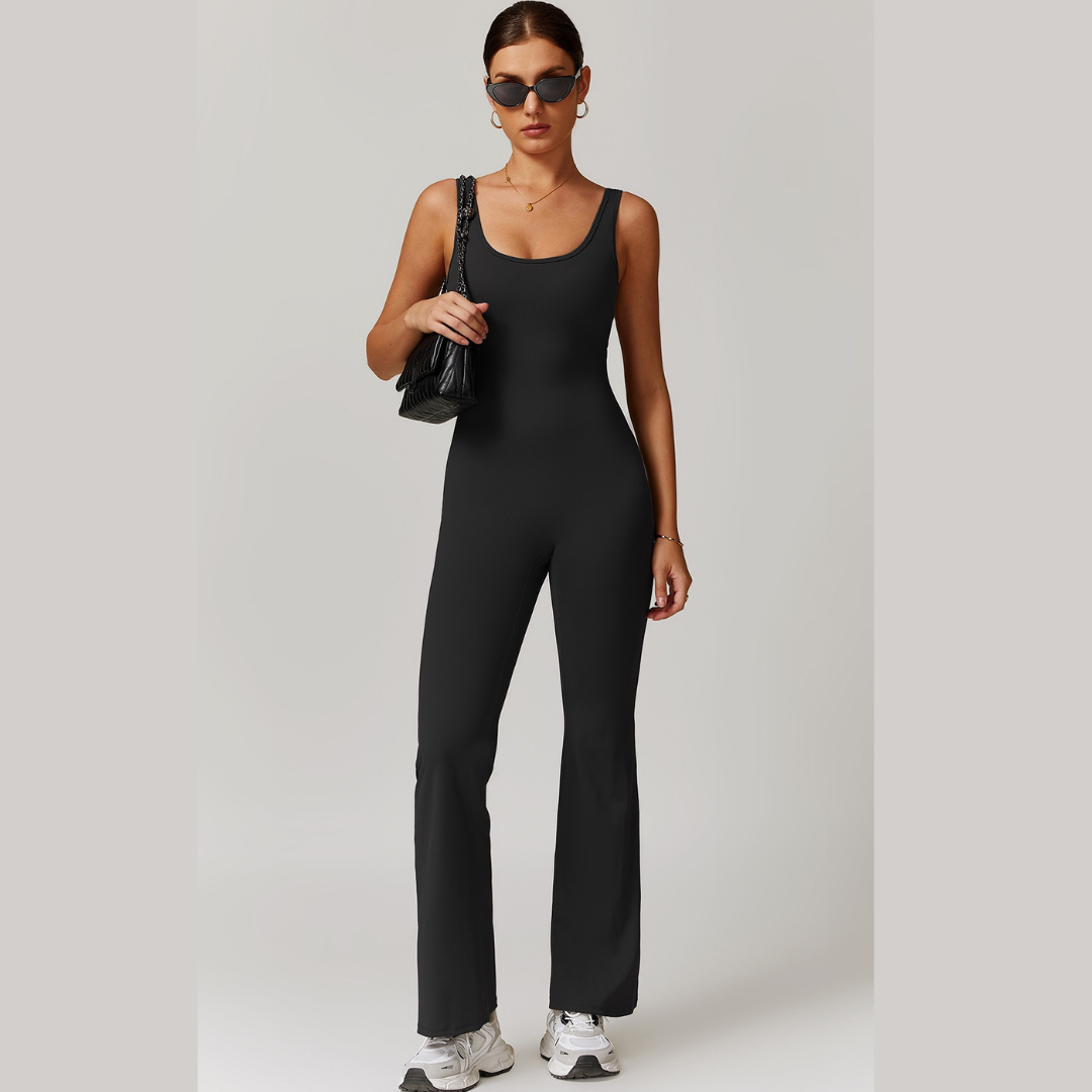 BOBBI Chic & Sculpted Flared Bottom Jumpsuit - Black