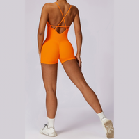 Slim Waist Seamless Romper - Orange