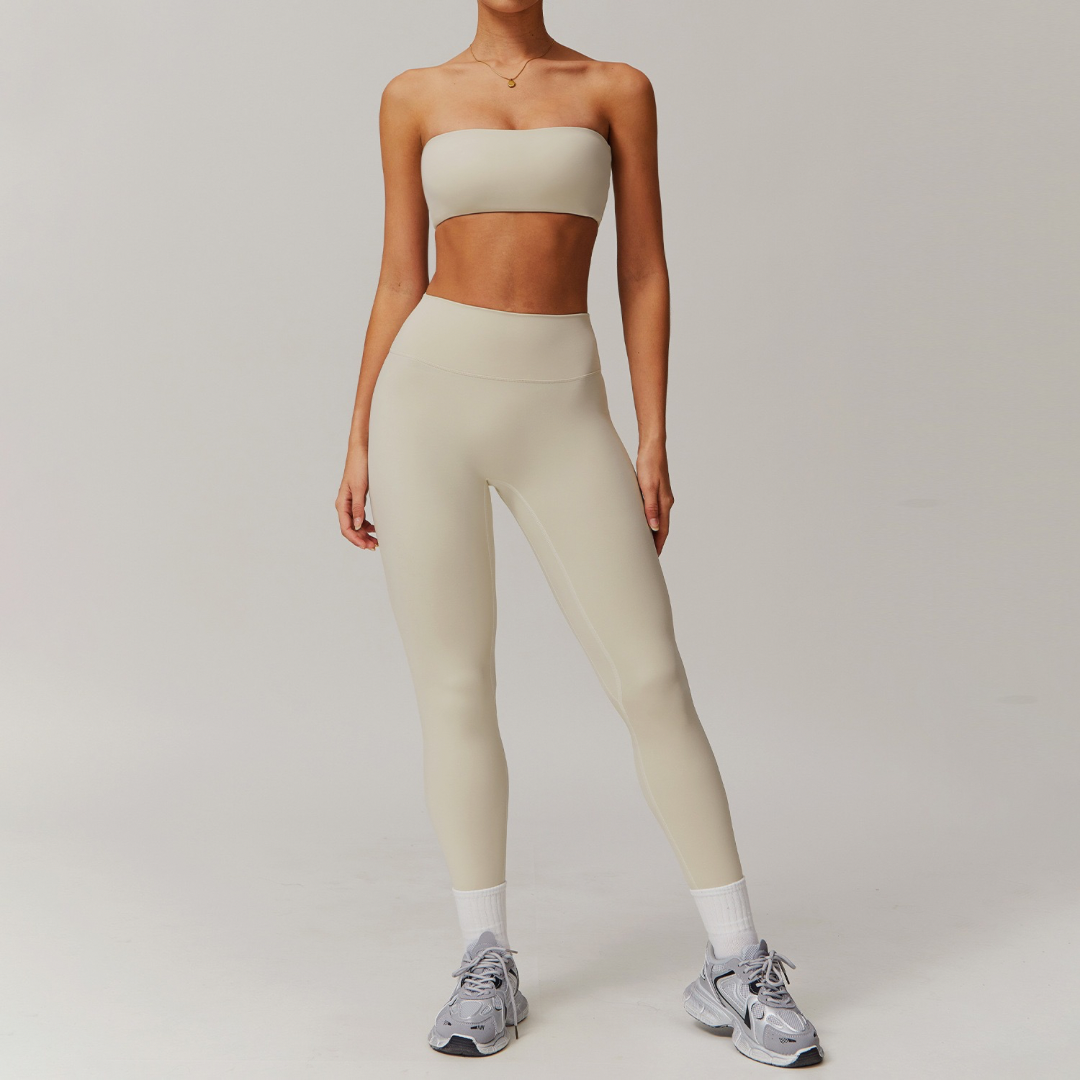SleekFlex Strapless Legging Set - Beige