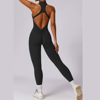 Scrunched Butt Lifting Jumpsuit - Black