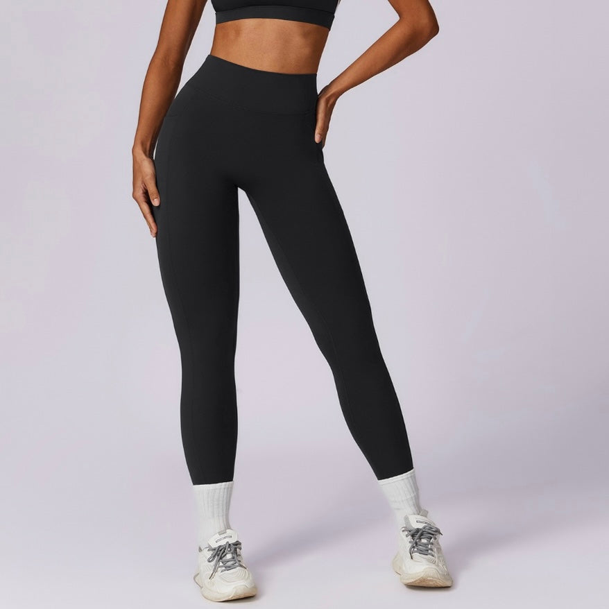 Premium V-Shape Scrunched Pocket Legging - Black