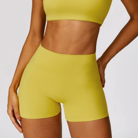 Premium Fabric Scrunched Short - Lemon Yellow