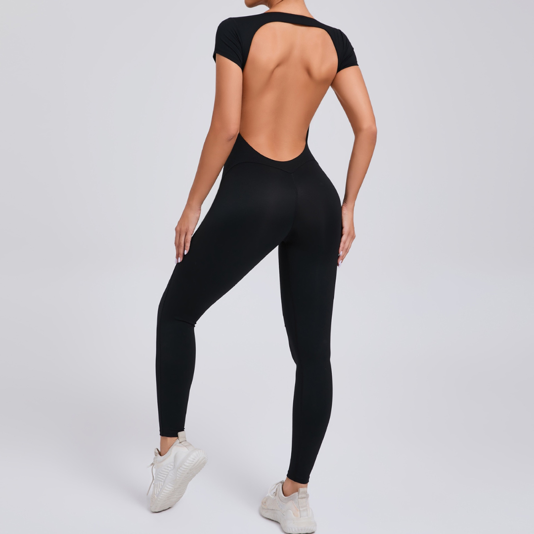 Sabrina Backless Stylish Jumpsuit - Black