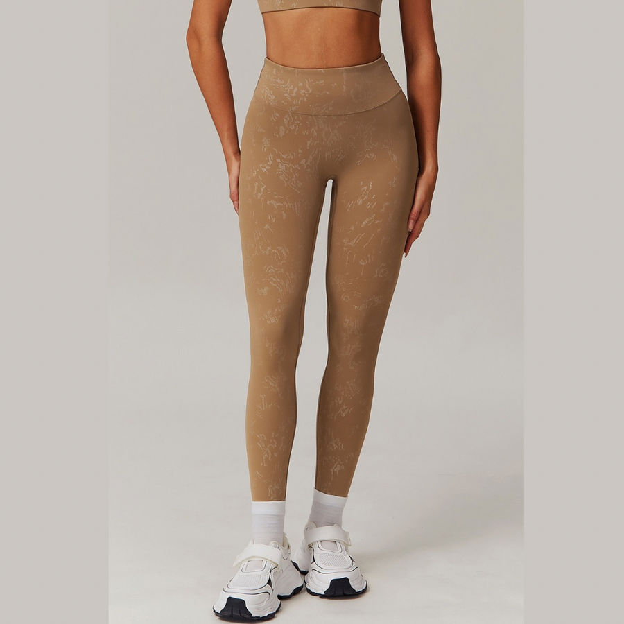 Elysian Glow Metallic Sculpt Legging - Brown
