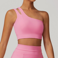 DONA Chic Single Shoulder Crop Top - Pink