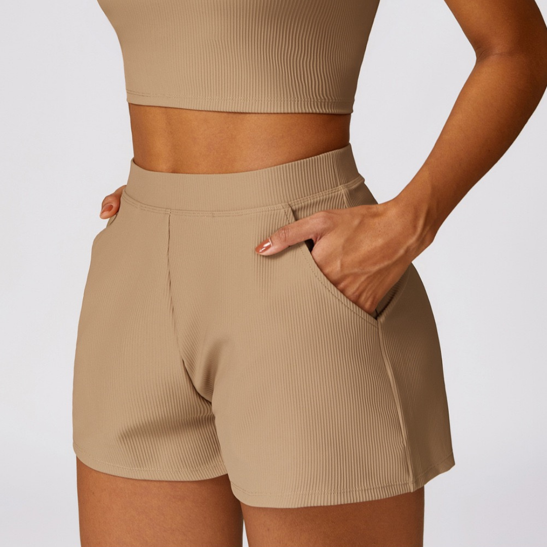 Ribbed Elegant and Stylish Short - Ice Latte