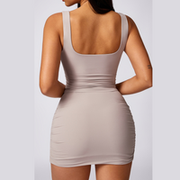 Premium Vest Top Bodycon Short Skirt Set - Vanilla