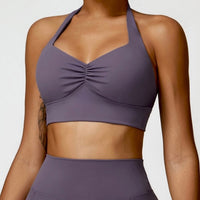 Stylish Backless Fasionable Crop Top - Foggy Purple