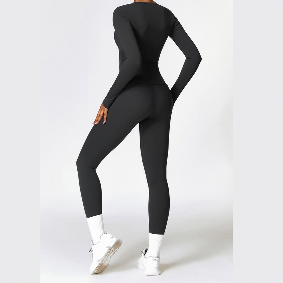 CHRISTIA Winter Long Sleeve Legging Set - Black