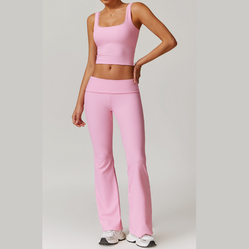 BONI Vest Top Flared Legging Set - Pink