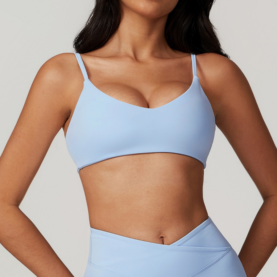 Sustainable Stylish Sports Bra Crop Top - Sky Blue