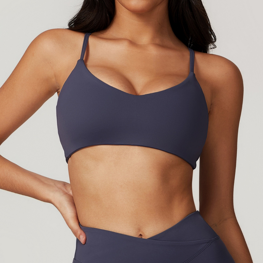 Sustainable Stylish Sports Bra Crop Top - Navy 