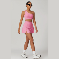 DONA Chic Single Shoulder Tennis Short Set - Pink