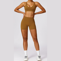 Stylish Back Premium Short Set - Caramel