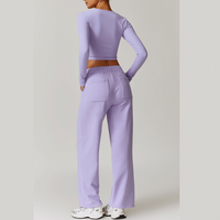 VERA Long Sleeve Top with Pants Set - Lavender