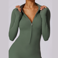 Classic Long-Sleeve Jumpsuit - Dark Green