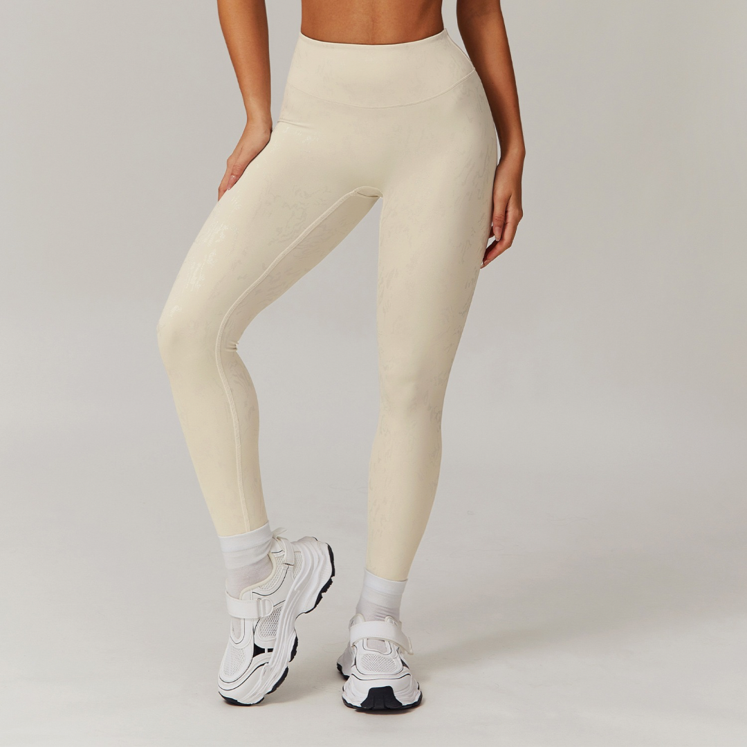 Elysian Glow Metallic Sculpt Legging - Apricot